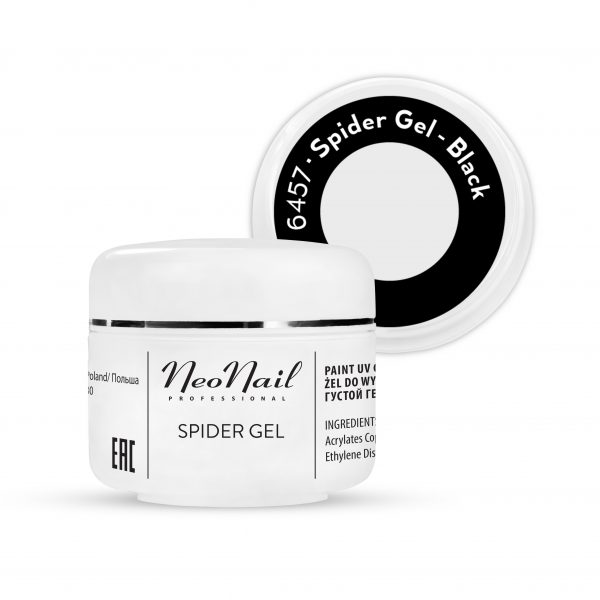 6457 NEONAIL SPIDER UV/LED GEL - BLACK , 5 ML 1